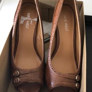 Nine West open toe pumps